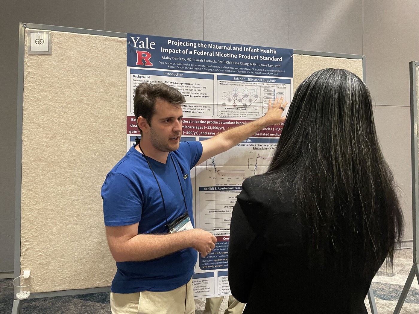 Atalay Demiray presenting the SEP microsimulation poster at the NIH Tobacco Regulatory Science Meeting